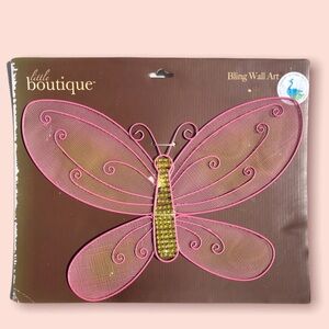 Little Boutique 3D Bling Wall Art ~ Pink Butterfly